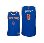 Men's New York Knicks #8 Justin Holiday 2016-17 Road Blue New Swingman Jersey