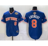 Men's New York Knicks #8 OG Anunoby Royal 2026 Finals & Eastern Conference Champions Patch Stitched Baseball Jersey