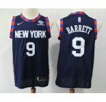 Men's New York Knicks #9 R.J. Barrett Navy Blue 2019 Nike City Edition Swingman Squarespace Stitched NBA Jersey
