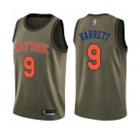 Men's New York Knicks #9 RJ Barrett Swingman Green Salute to Service Basketball Jersey