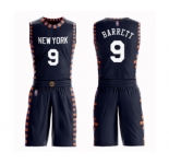 Men's New York Knicks #9 RJ Barrett Swingman Navy Blue Basketball Suit Jersey - City Edition