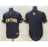 Men's New York Knicks Blank Black Gold 2026 Finals Patch Stitched Baseball Jersey