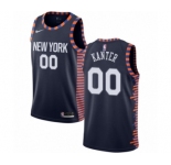 Men's Nike New York Knicks #00 Enes Kanter Authentic Navy Blue NBA Jersey - 2018-19 City Edition