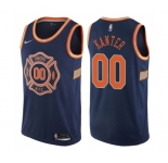 Men's Nike New York Knicks #00 Enes Kanter Authentic Navy Blue NBA Jersey - City Edition