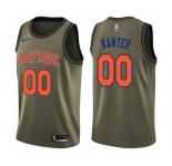 Men's Nike New York Knicks #00 Enes Kanter Swingman Green Salute to Service NBA Jersey