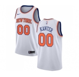 Men's Nike New York Knicks #00 Enes Kanter Swingman White NBA Jersey - Association Edition