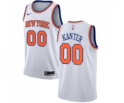 Men's Nike New York Knicks #00 Enes Kanter Swingman White NBA Jersey - Association Edition