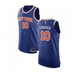 Men's Nike New York Knicks #10 Walt Frazier Authentic Royal Blue NBA Jersey - Icon Edition