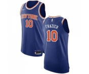 Men's Nike New York Knicks #10 Walt Frazier Authentic Royal Blue NBA Jersey - Icon Edition