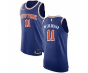 Men's Nike New York Knicks #11 Frank Ntilikina Authentic Royal Blue NBA Jersey - Icon Edition