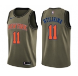 Men's Nike New York Knicks #11 Frank Ntilikina Swingman Green Salute to Service NBA Jersey