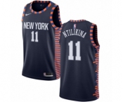 Men's Nike New York Knicks #11 Frank Ntilikina Swingman Navy Blue NBA Jersey - 2018-19 City Edition
