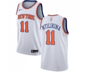 Men's Nike New York Knicks #11 Frank Ntilikina Swingman White NBA Jersey - Association Edition
