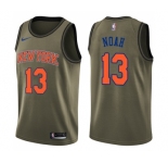 Men's Nike New York Knicks #13 Joakim Noah Swingman Green Salute to Service NBA Jersey