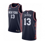 Men's Nike New York Knicks #13 Mark Jackson Swingman Navy Blue NBA Jersey - 2018-19 City Edition