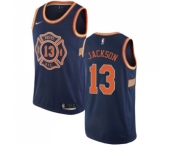 Men's Nike New York Knicks #13 Mark Jackson Swingman Navy Blue NBA Jersey - City Edition