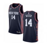 Men's Nike New York Knicks #14 Anthony Mason Authentic Navy Blue NBA Jersey - 2018-19 City Edition