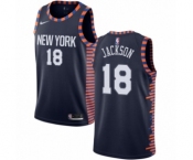Men's Nike New York Knicks #18 Phil Jackson Swingman Navy Blue NBA Jersey - 2018-19 City Edition