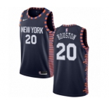 Men's Nike New York Knicks #20 Allan Houston Authentic Navy Blue NBA Jersey - 2018-19 City Edition