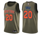 Men's Nike New York Knicks #20 Kevin Knox Swingman Green Salute to Service NBA Jersey