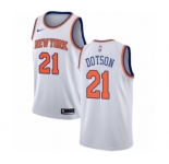 Men's Nike New York Knicks #21 Damyean Dotson Authentic White NBA Jersey - Association Edition