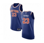 Men's Nike New York Knicks #23 Trey Burke Authentic Royal Blue NBA Jersey - Icon Edition