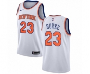 Men's Nike New York Knicks #23 Trey Burke Authentic White NBA Jersey - Association Edition
