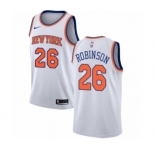 Men's Nike New York Knicks #26 Mitchell Robinson Authentic White NBA Jersey - Association Edition