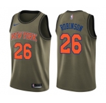 Men's Nike New York Knicks #26 Mitchell Robinson Swingman Green Salute to Service NBA Jersey