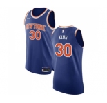 Men's Nike New York Knicks #30 Bernard King Authentic Royal Blue NBA Jersey - Icon Edition