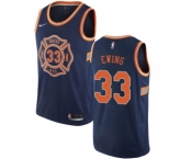 Men's Nike New York Knicks #33 Patrick Ewing Swingman Navy Blue NBA Jersey - City Edition