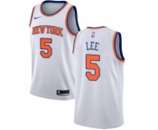 Men's Nike New York Knicks #5 Courtney Lee Swingman White NBA Jersey - Association Edition