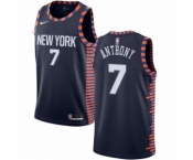 Men's Nike New York Knicks #7 Carmelo Anthony Swingman Navy Blue NBA Jersey - 2018-19 City Edition
