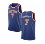 Men's Nike New York Knicks #7 Carmelo Anthony Swingman Royal Blue NBA Jersey - Icon Edition