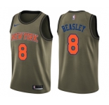 Men's Nike New York Knicks #8 Michael Beasley Swingman Green Salute to Service NBA Jersey