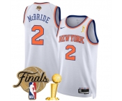 New Yok Knicks #2 Miles McBride White 2026 Finals Patch And Finals Champions Patch Association Edition Stitched Basketball Jersey