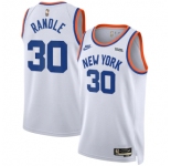 New Yok Knicks #30 Julius Randle White 2021-2022 City Edition Stitched Jersey