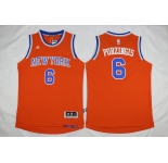 New York Knicks #6 Porzingis 2016 Alternate Orange New Swingman Jersey[Porzingis]