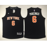 New York Knicks #6 Porzingis 2016 Home Black New Swingman Jersey[Porzingis]