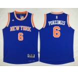 New York Knicks #6 Porzingis 2016 Road Blue New Swingman Jersey[Porzingis]