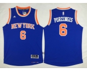 New York Knicks #6 Porzingis 2016 Road Blue New Swingman Jersey[Porzingis]