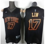 nba jerseys new york knicks #17 jeremy lin black 黑字金边