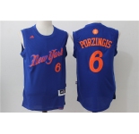 nba new york knicks #6 porzingis blue[2016 Christmas edition]