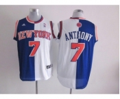 nba new york knicks #7 anthony white-blue[strip][revolution 30 swingman]