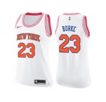 Women Nike New York Knicks #23 Trey Burke White Pink NBA Swingman Fashion Jersey