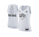 Women Nike New York Knicks #6 Kristaps Porzingis White NBA Jordan Swingman 2018 All-Star Game Jersey