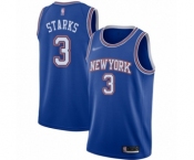 Women's New York Knicks #3 John Starks Swingman Blue Basketball Jersey - Statement Edition