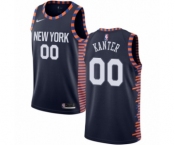 Women's Nike New York Knicks #00 Enes Kanter Swingman Navy Blue NBA Jersey - 2018-19 City Edition