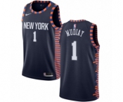 Women's Nike New York Knicks #1 Emmanuel Mudiay Swingman Navy Blue NBA Jersey - 2018-19 City Edition