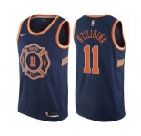 Women's Nike New York Knicks #11 Frank Ntilikina Swingman Navy Blue NBA Jersey - City Edition